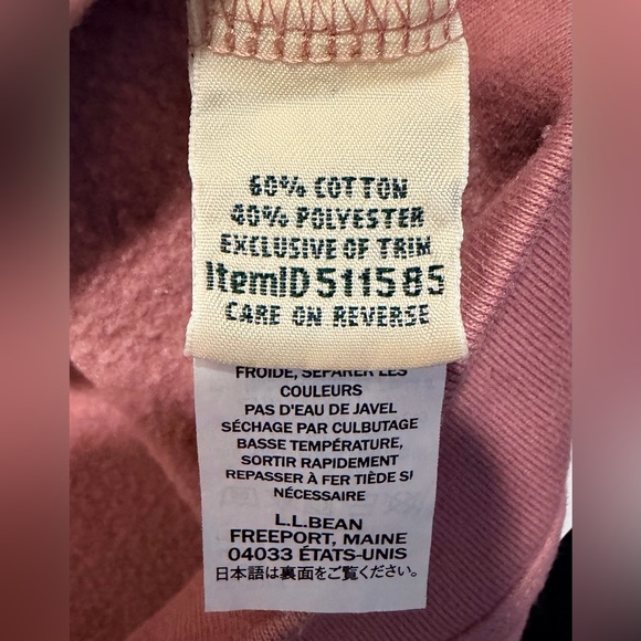 L.L.Bean 1912 Crewneck Logo Sweatshirt Mauve - Picture 6 of 7